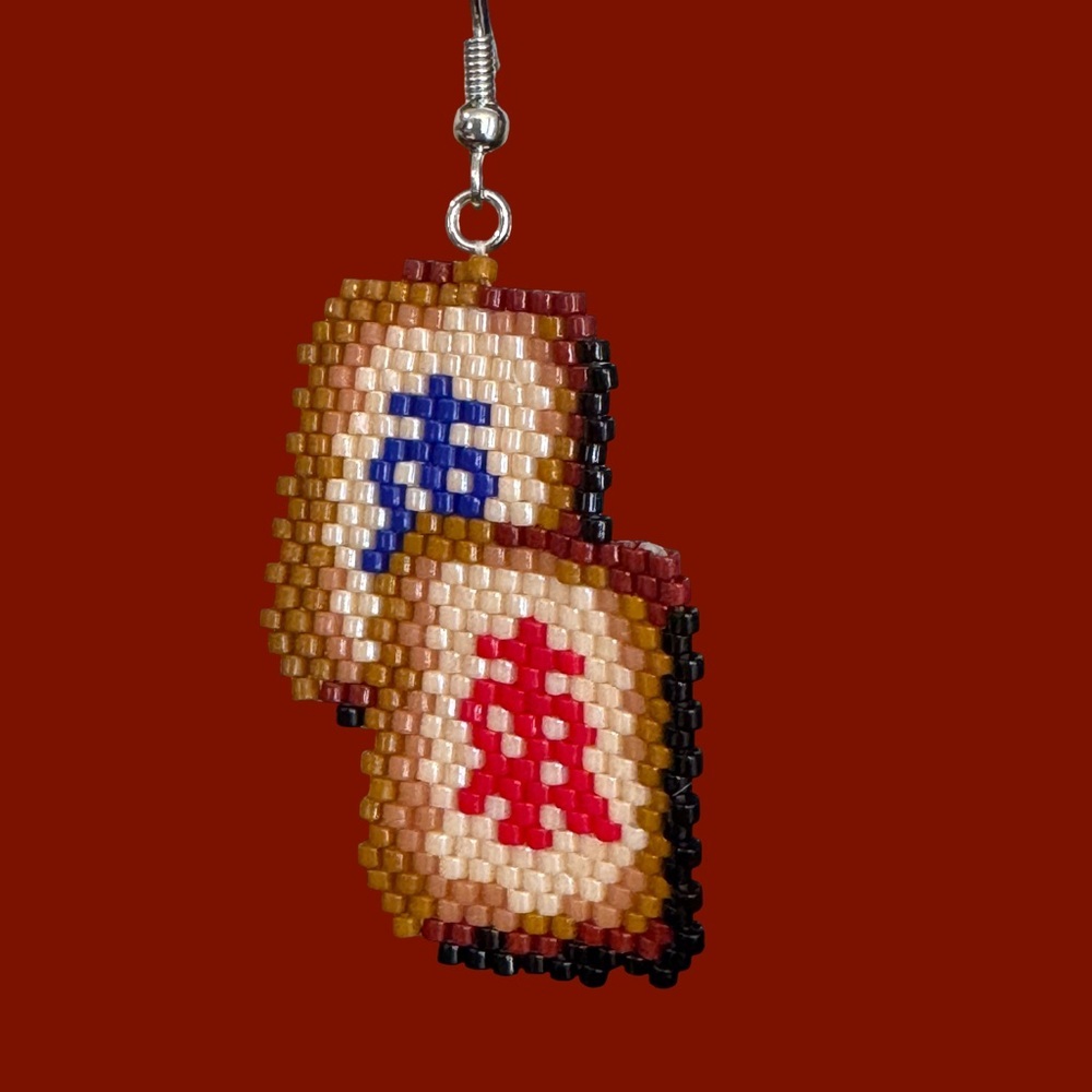 Hand Crafted Beaded Mahjong Tile Earrings